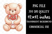 Valentine's Day Teddy Bear Clipart, an Illustration by Designking (Thumbnail 4 of 5)