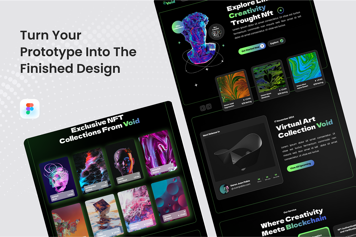 Void - NFT Marketplace Landing Page, an UI Kit Template by SquidPixey (Photo 4 of 5)