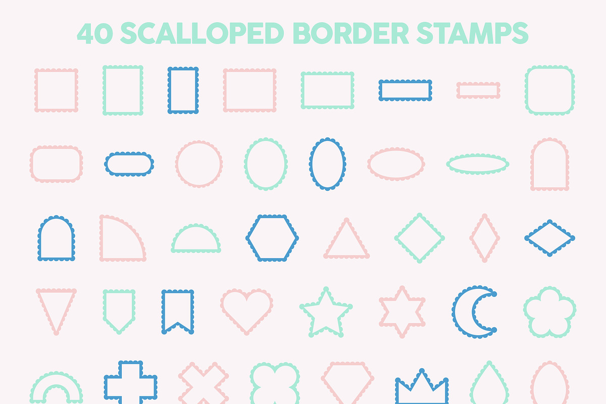 Scalloped Shapes Procreate Brush Set, a Brush Add-On by AngelfishCreative (Photo 4 of 5)