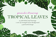 Tropical Leaves Drawing Set, a Decorative Illustration by elpple (Thumbnail 1 of 6)