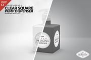 Clear Square Pump Dispenser Mockup, a Cups & Container Mockup by INCDesign (Thumbnail 1 of 8)