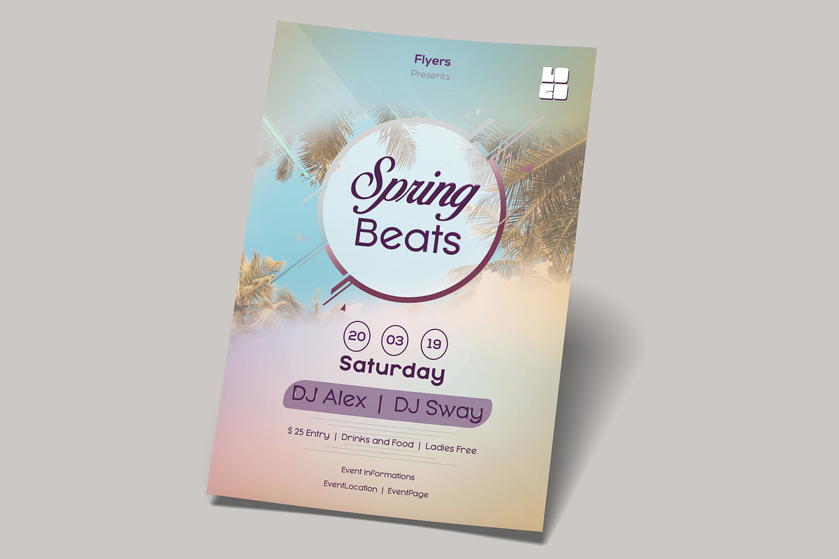 Spring Beats PSD Flyer Template, a Flyer Template by Naim Selmani (Photo 2 of 3)