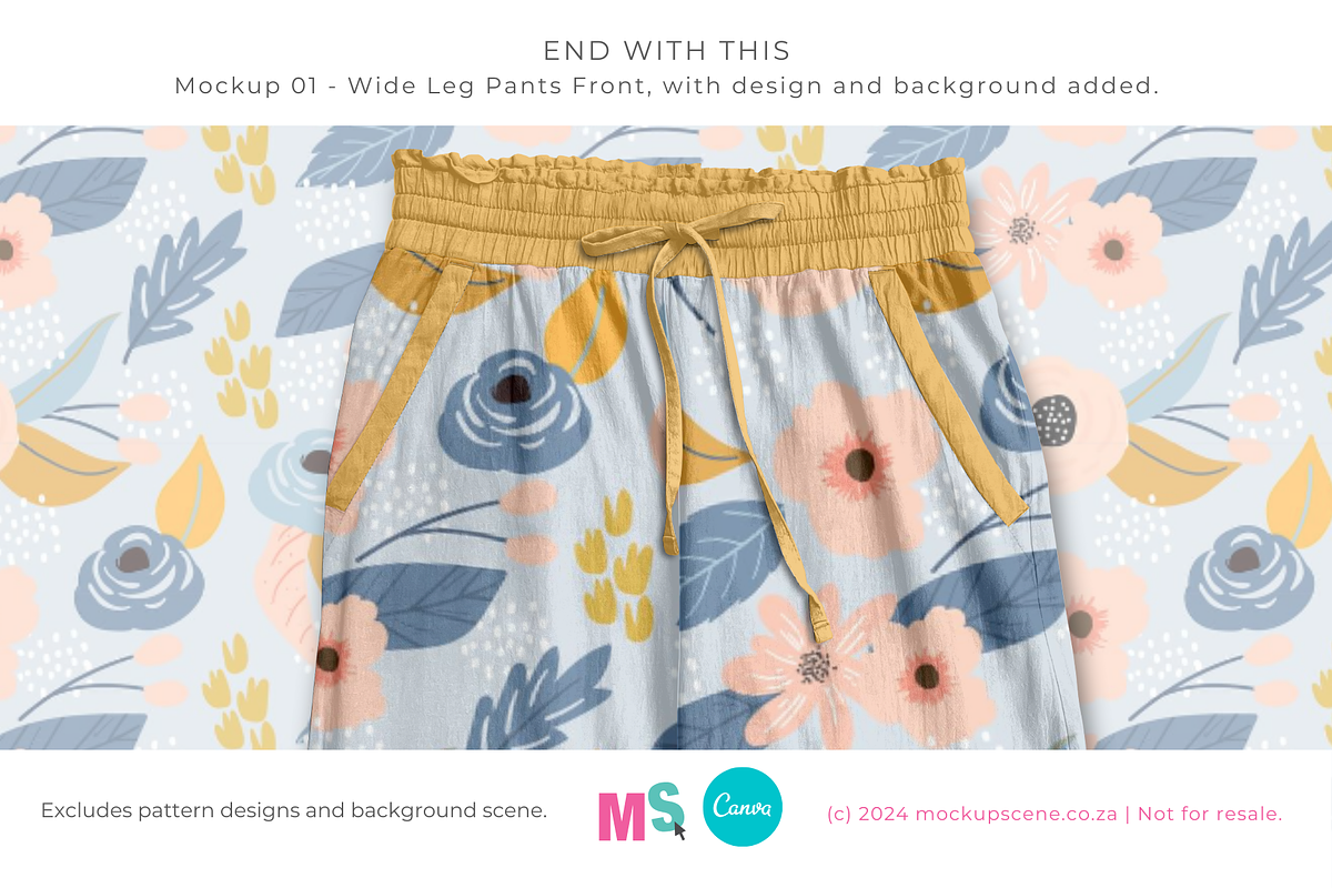 Wide Leg Cotton Pants Canva Mockup, a Bottom Mockup by Mockup Scene (Photo 8 of 16)