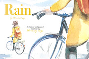 Watercolor Rain Clipart Set, a Seasonal Illustration by ArtCreationsDesign (Thumbnail 12 of 12)