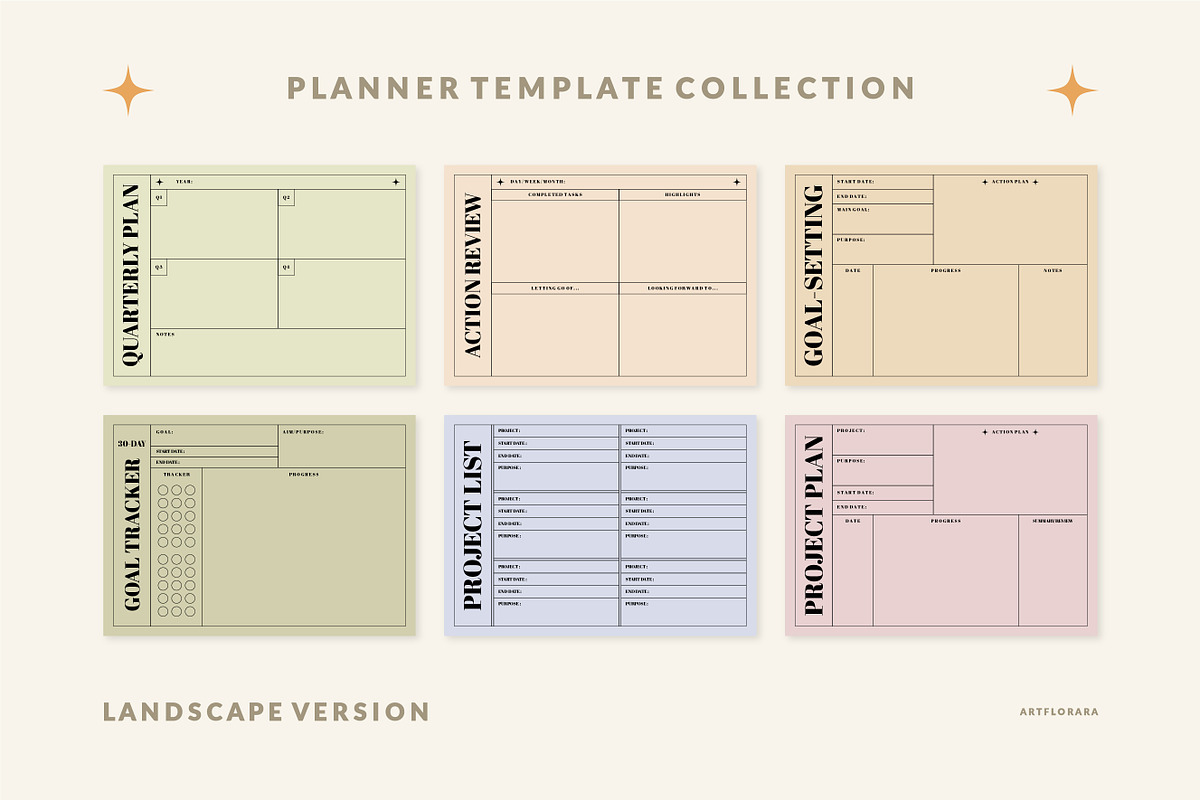 Daily, Project, Goal Planner Set, a Stationery Template by Artflorara (Photo 7 of 8)
