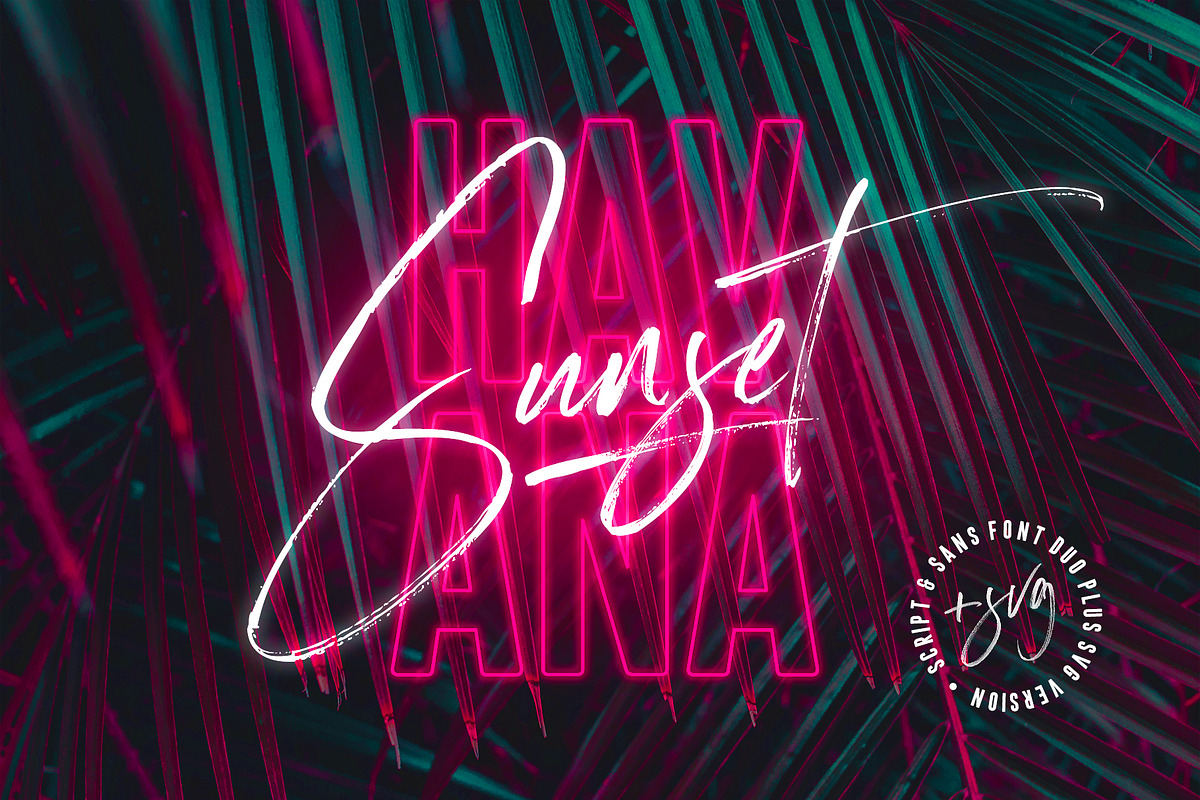 Havana Sunset Font Duo + SVG