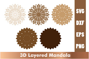 Layered Mandala SVG, 3d Mandala SVG