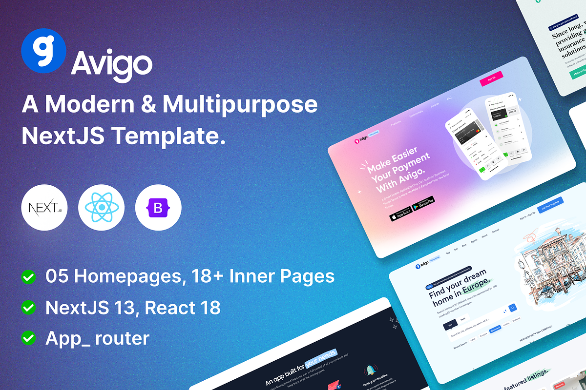 Avigo - Multipurpose Business NextJS, a React Template by AliThemes (Photo 1 of 2)