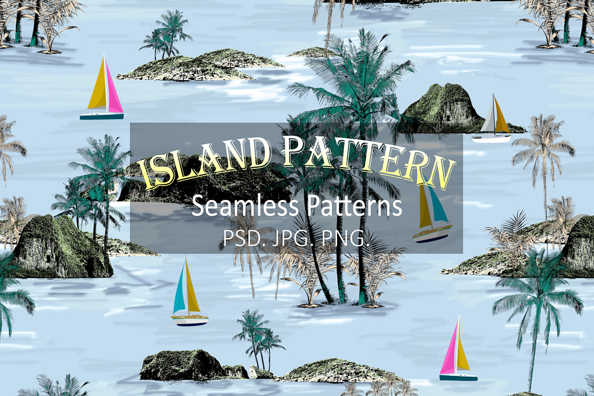 Island Pattern & Seamless Print, a Pattern Graphic by Talip Memis (Photo 1 of 6)