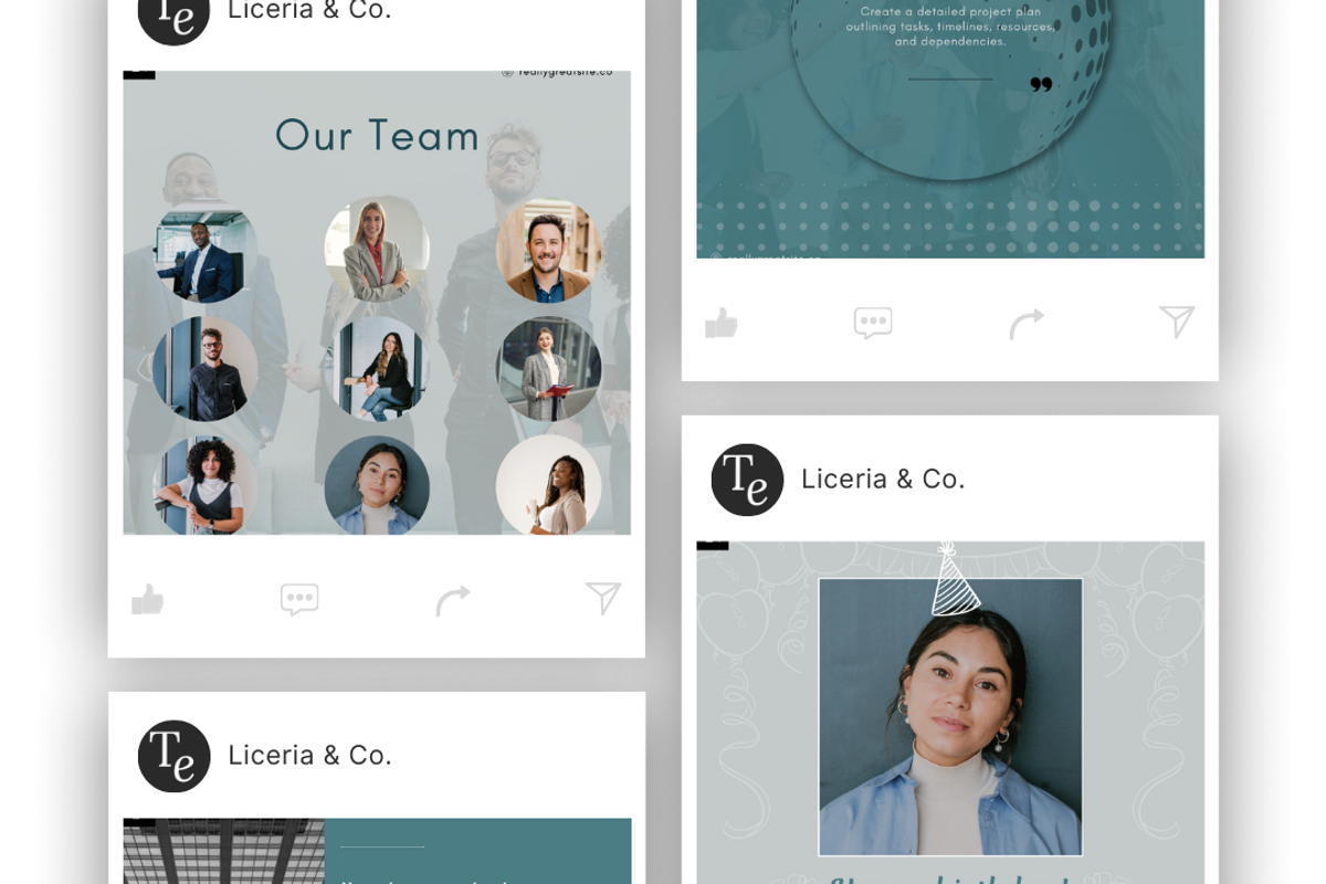 LinkedIn Square Posts SeaGreen&Grey, a Social Media Template by digital.incubator.yum (Photo 9 of 9)