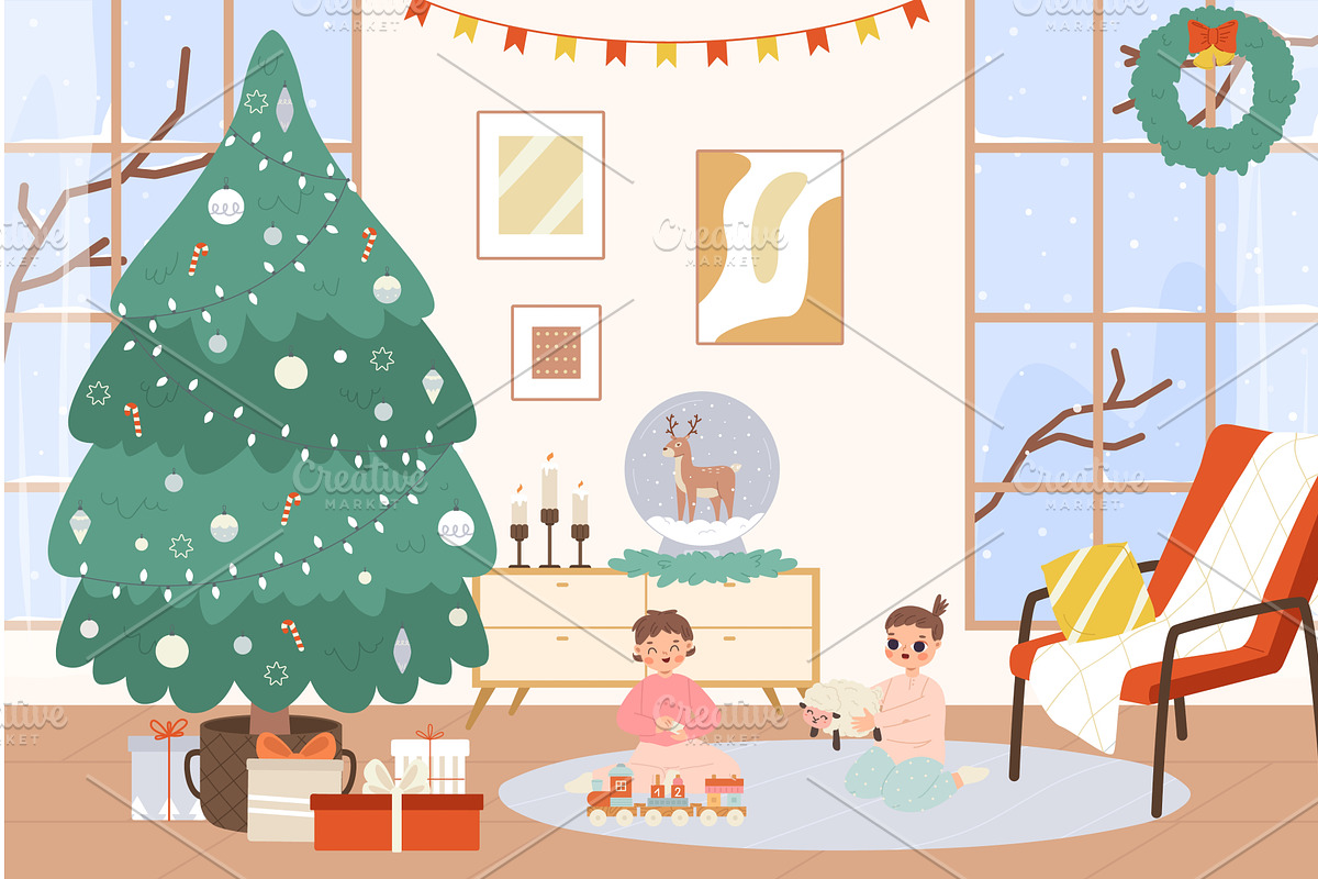 Funny little children playing with, an Object Illustration by Valerie Bodnar