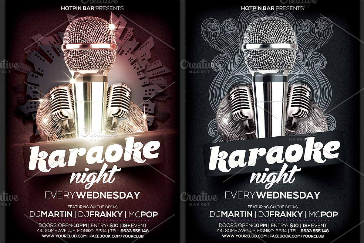 Karaoke Night Flyer Template, a Flyer Template by Hotpin (Photo 2 of 2)