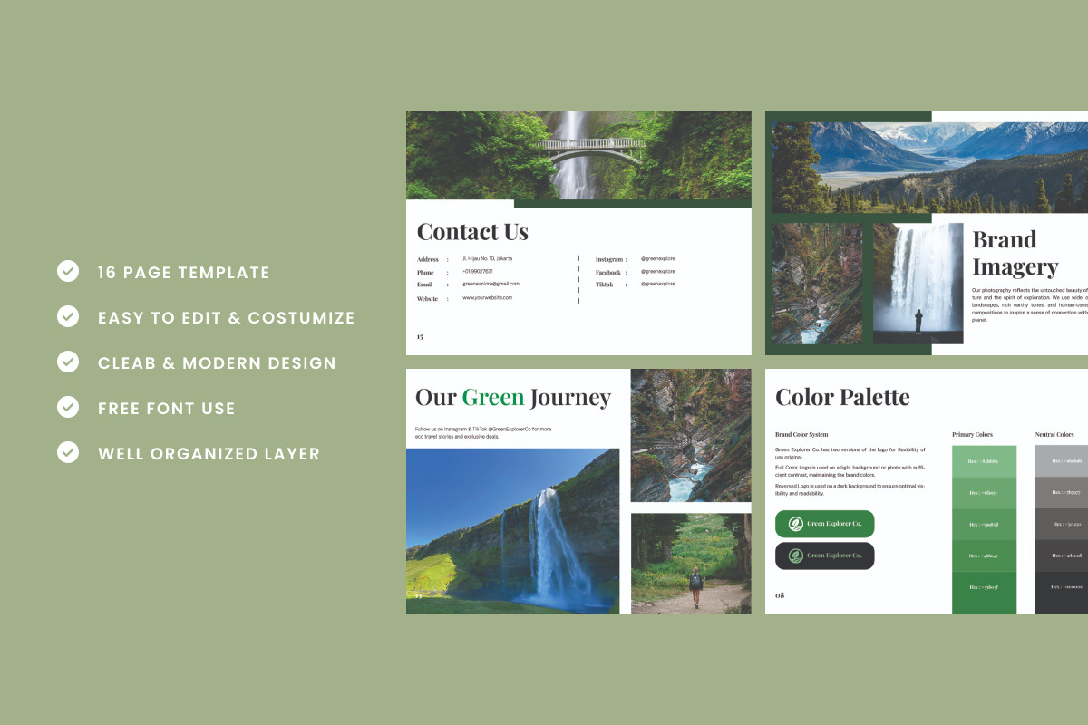 Eco Travel Brand Guideline, a Branding & Logo Template by twinstd (Photo 4 of 6)