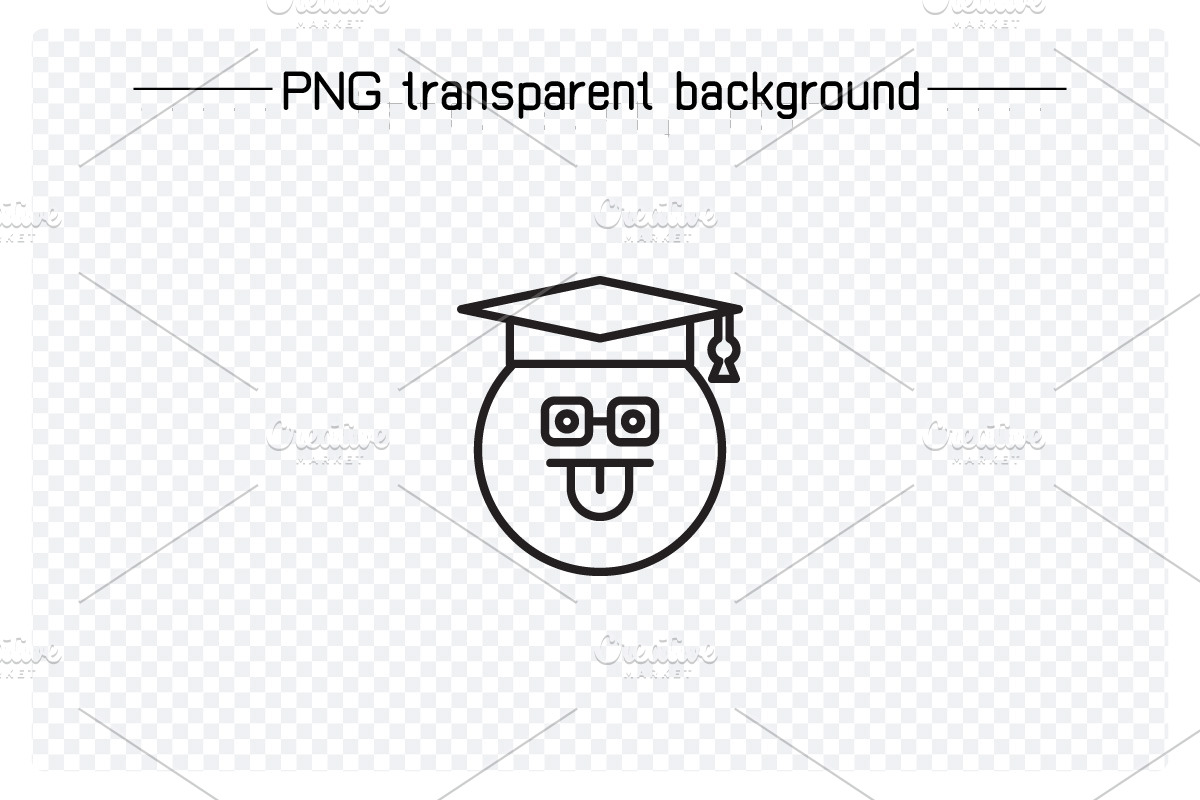 Student Line Emoticons Set, an Outline Icon by Designfour (Photo 2 of 7)