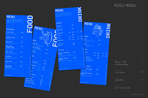 4 FnB & Coffee Shop Menu Templates, a Stationery Template by Moduclave Studio