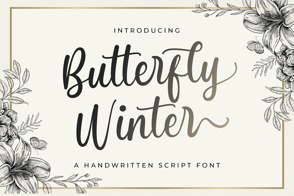 Butterfly Winter - Handwritten Font, a Script Font by StringLabs (Photo 1 of 10)