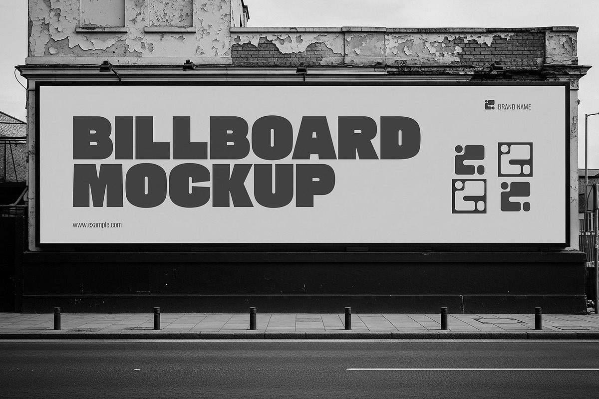 Outdoor Street Ad Billboard Mockup