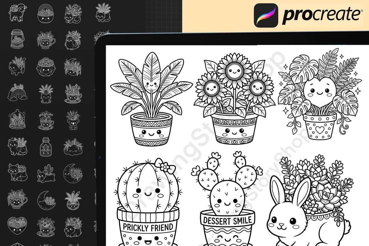150 Terrarium Procreate Stamps, a Brush Add-On by DrawingStoryShop (Photo 4 of 6)