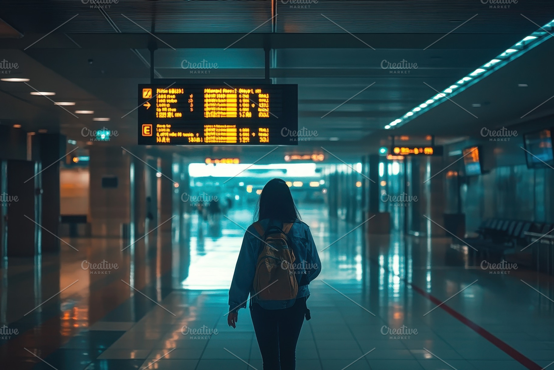 Passenger wearing a backpack checks, a Photo by Pavel_design