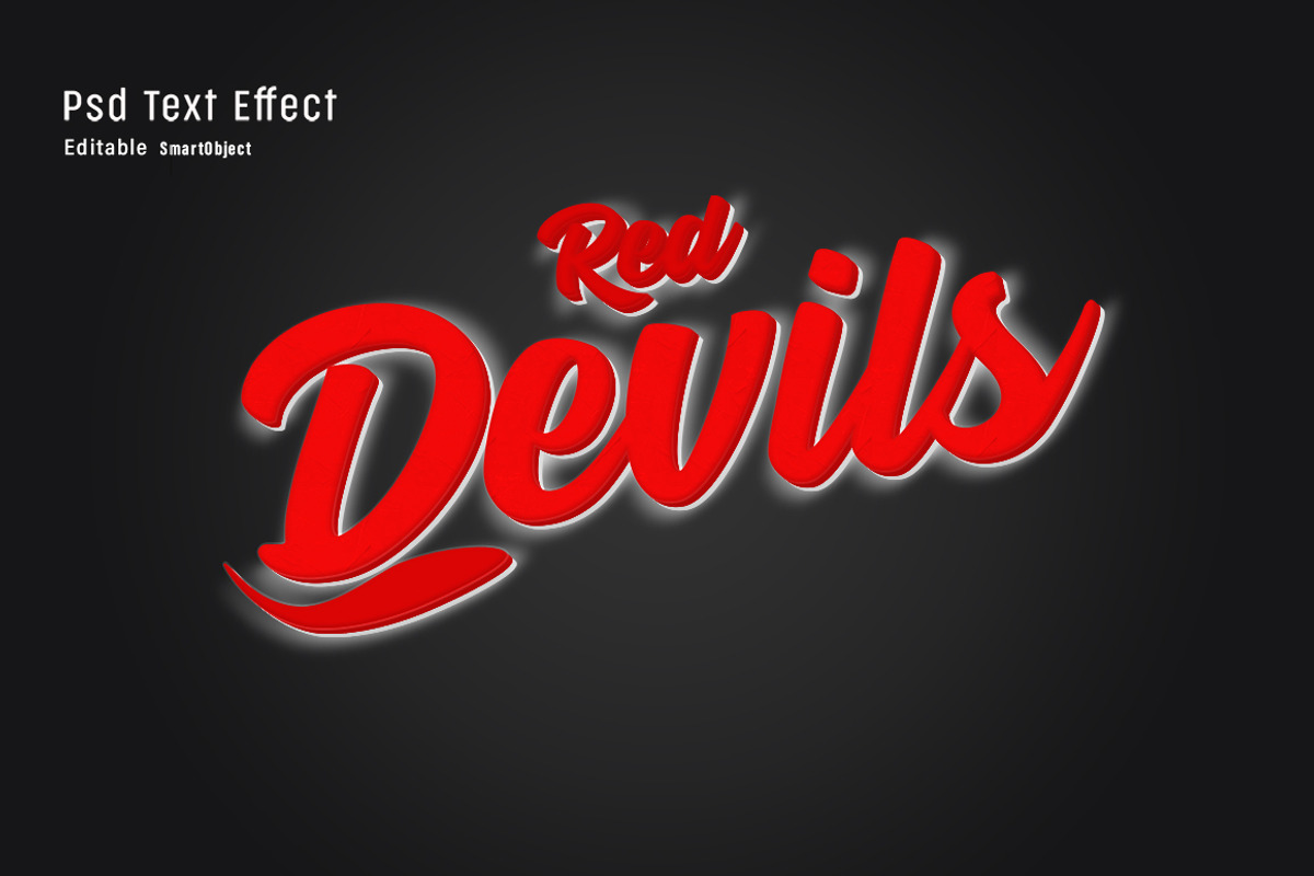 Red Devils PSD text effect | Creative Market