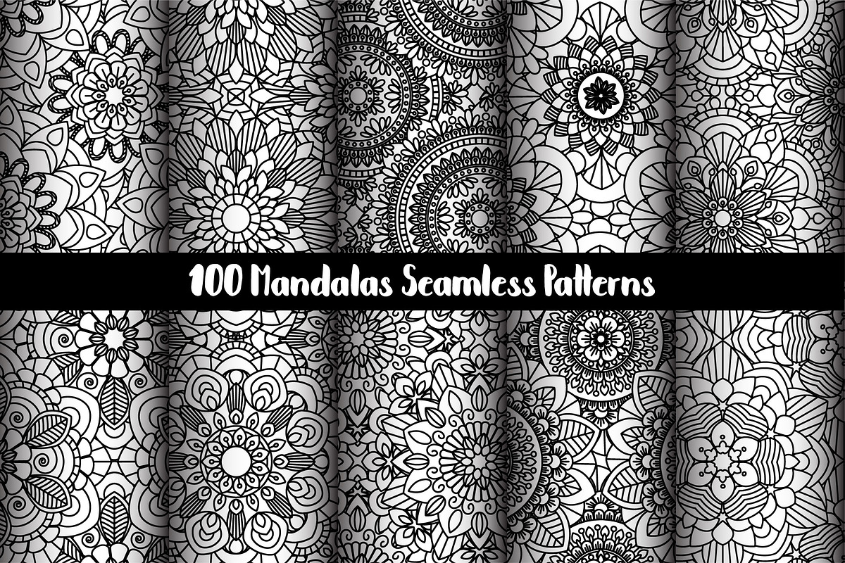 100 Mandalas Seamless Patterns, a Pattern Graphic by Elinorka (Photo 17 of 23)