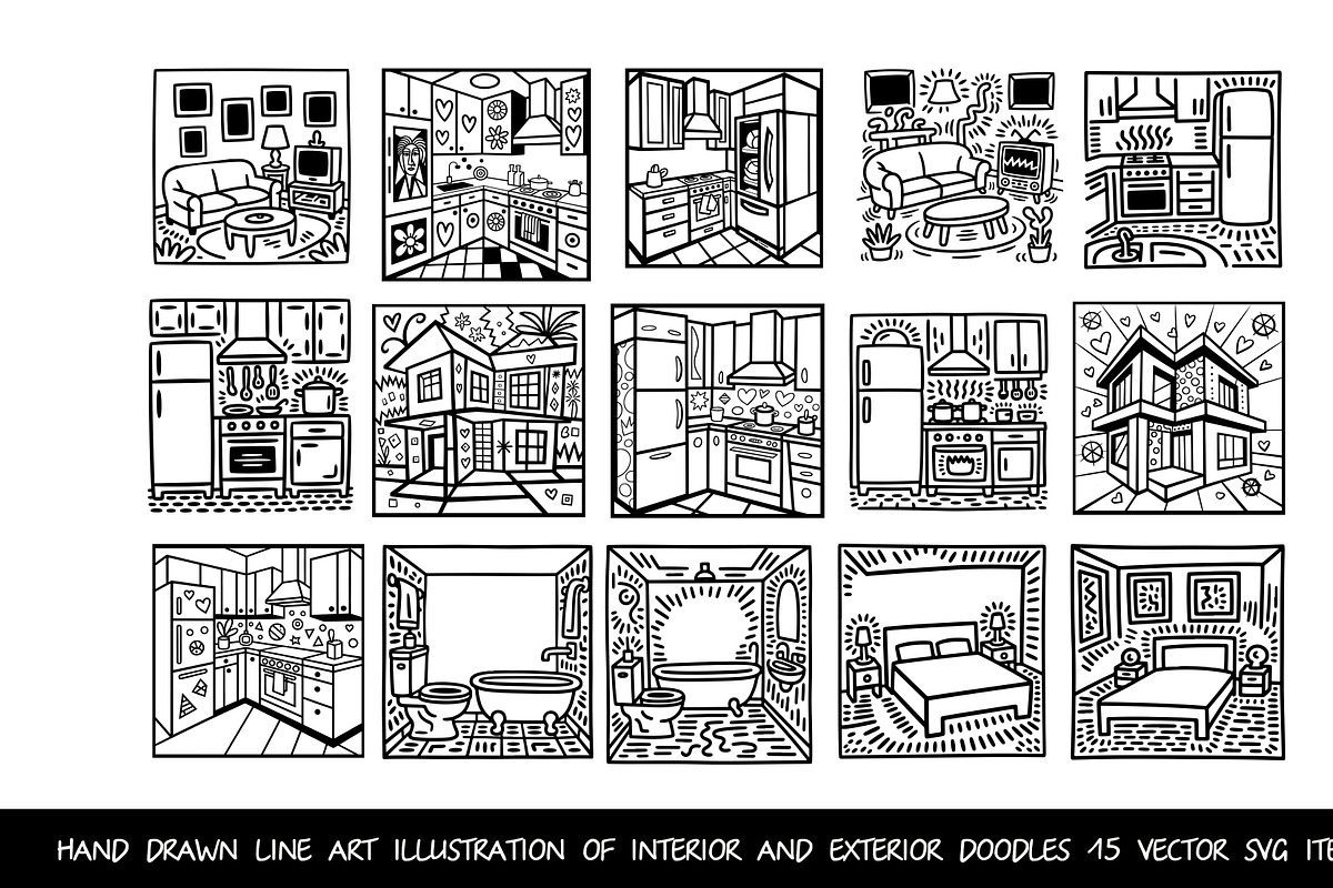 Interior and exterior doodles svg, an Object Graphic by SketchArtStudio (Photo 1 of 3)
