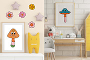 cute Mushrooms and flowers, a Seasonal Illustration by NataKa (Thumbnail 8 of 10)