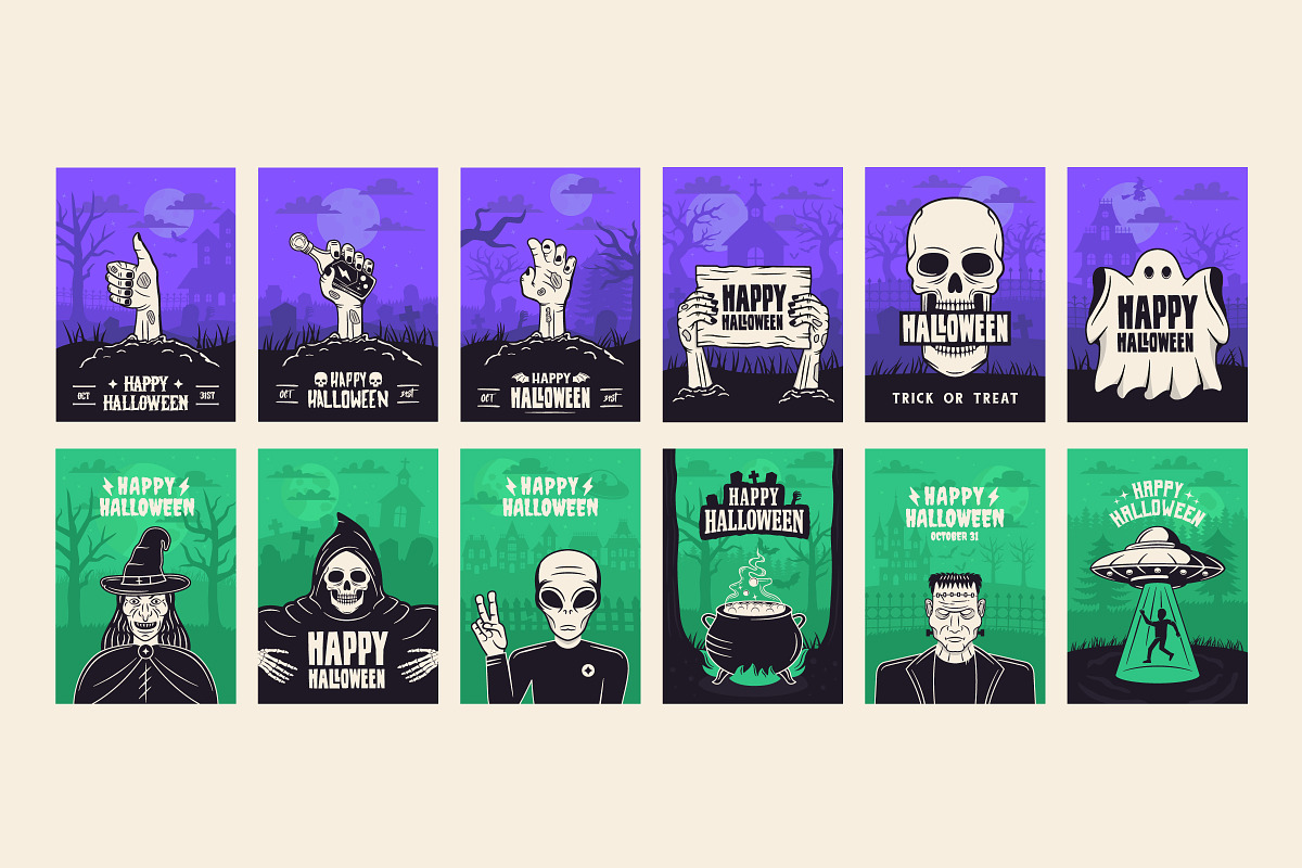 Halloween Posters - 24 Designs, a Seasonal Illustration by DenysHolovatiuk (Photo 2 of 9)