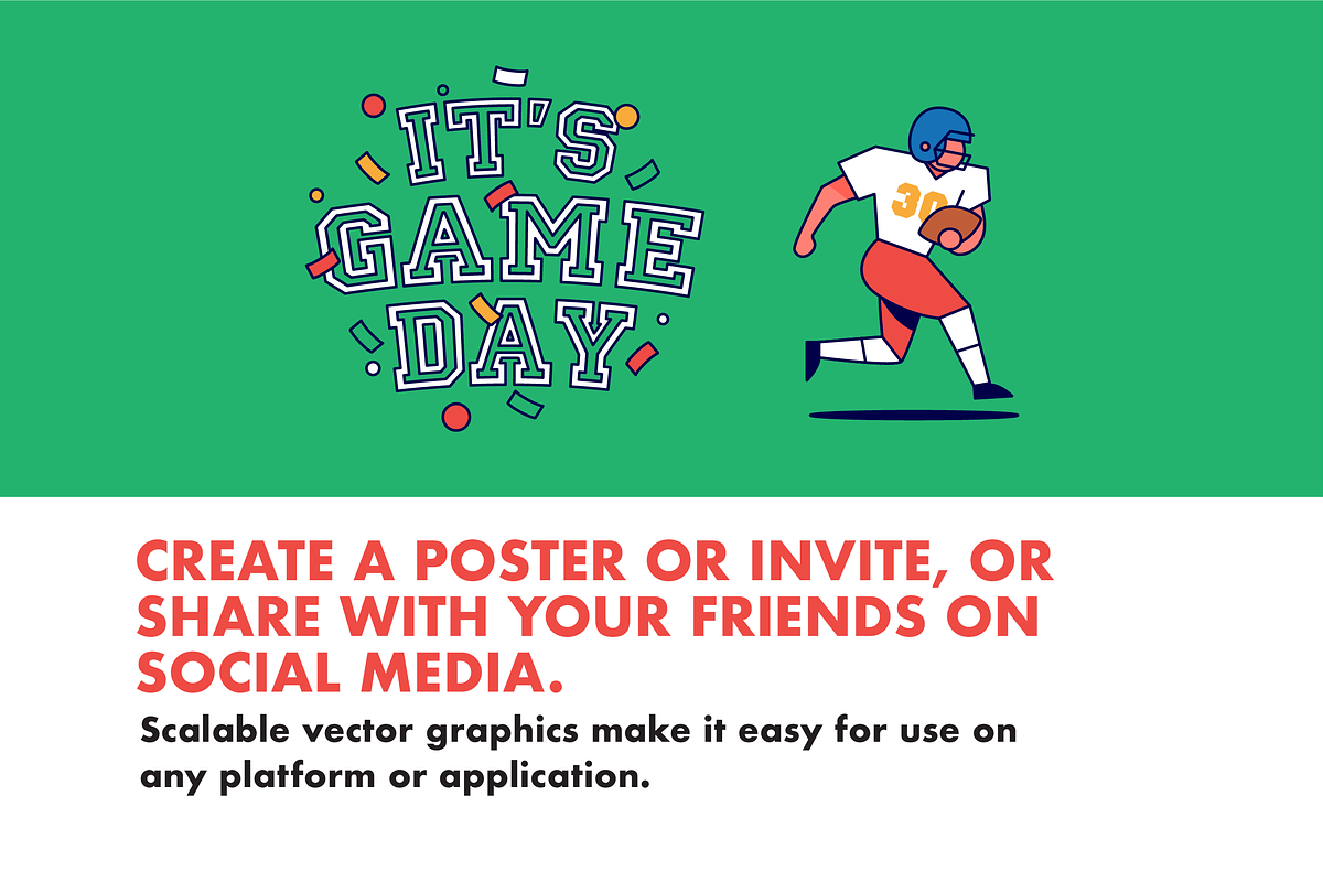 18 Super Bowl Sunday Icons, a Sport Illustration by Hello Mister Frank (Photo 4 of 4)