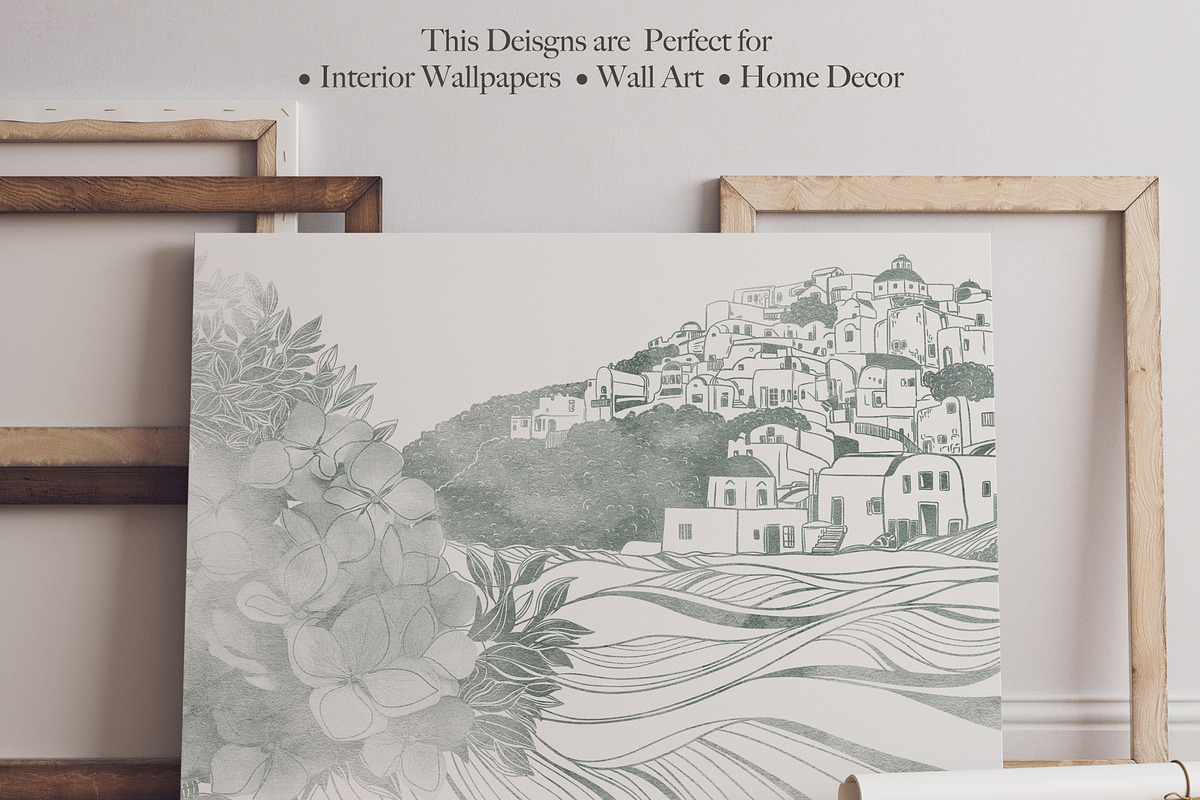 Hand Drawn Mediterranean Wallpaper, a Wallpaper Graphic by Nature.Of.Kate (Photo 11 of 13)