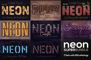 SALE Neon Lettering Super Bundle
