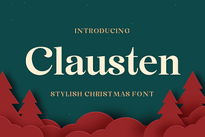 Clausten - Stylish Christmas Font, a Serif Font by Yukita Creative