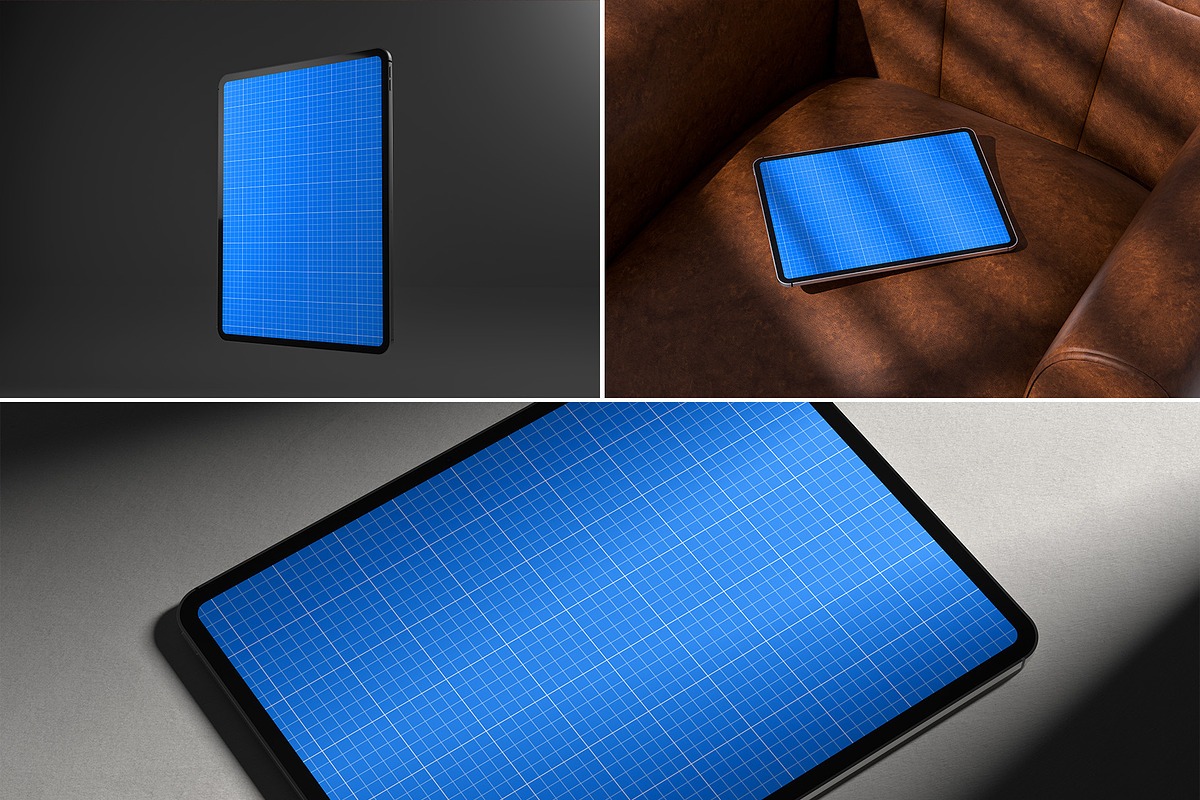 Premium iPad Pro Mockup Pack 6 views, an iPad Mockup by Illusiongraphic (Photo 10 of 16)