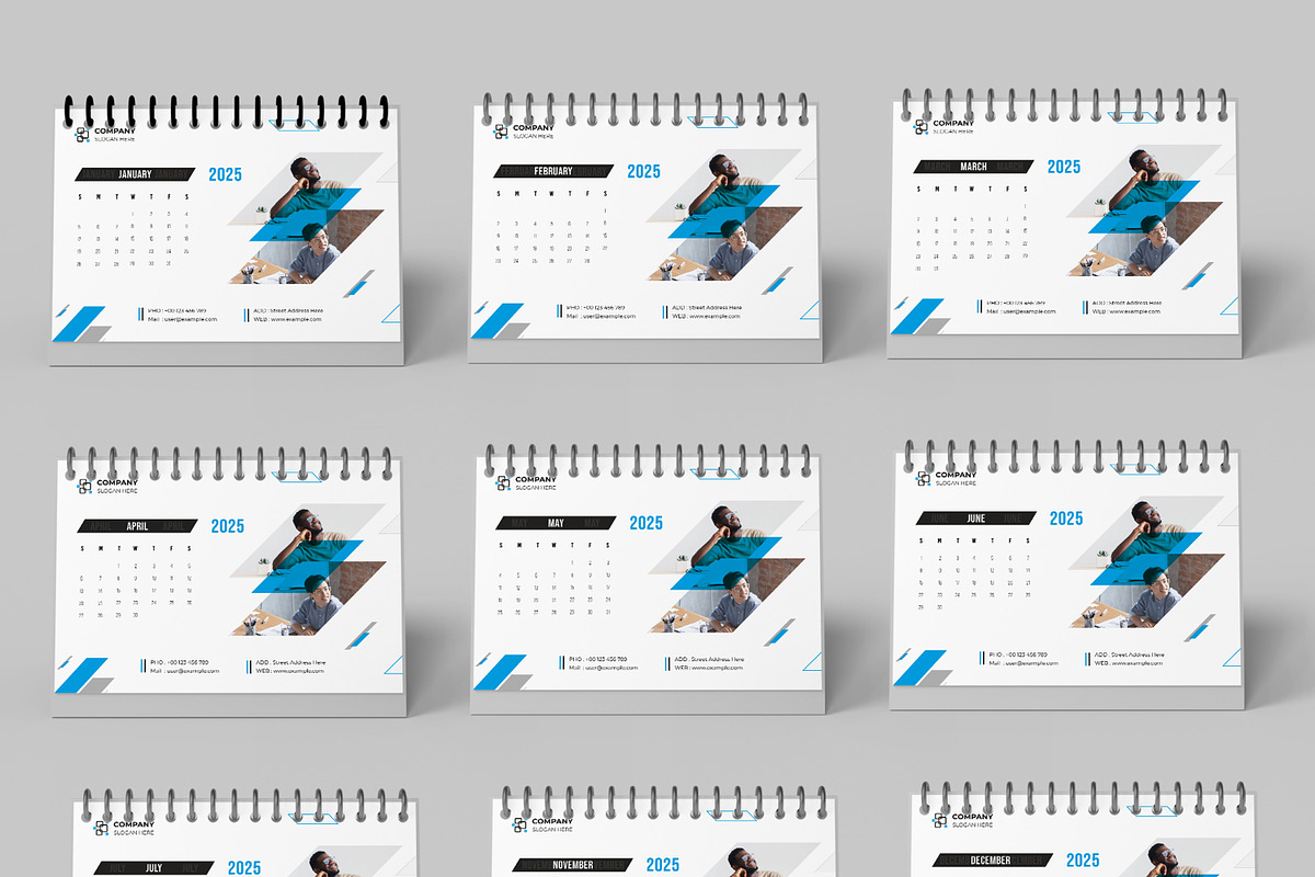 Desk Calendar 2025, a Stationery Template by MightyDesign (Photo 3 of 7)