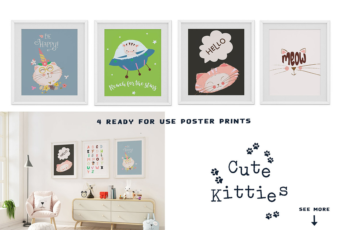 Cute Kitties Graphic Collection, an Animal Illustration by Bridgett Stahlman Design (Photo 5 of 10)
