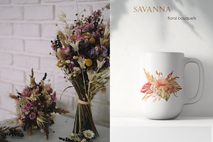 Savanna Dried Flowers Watercolor