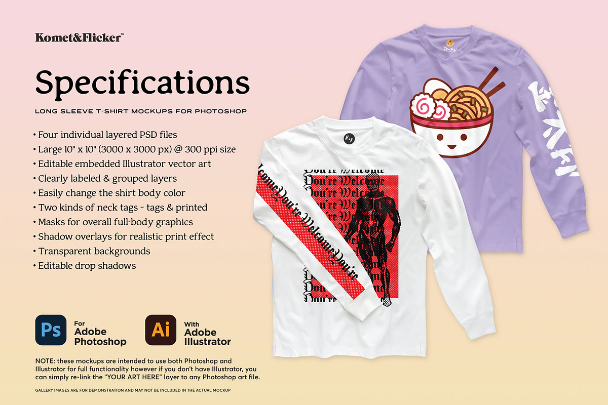 Long Sleeve T-shirt Mockups, a Shirt Mockup by Komet & Flicker (Photo 12 of 12)
