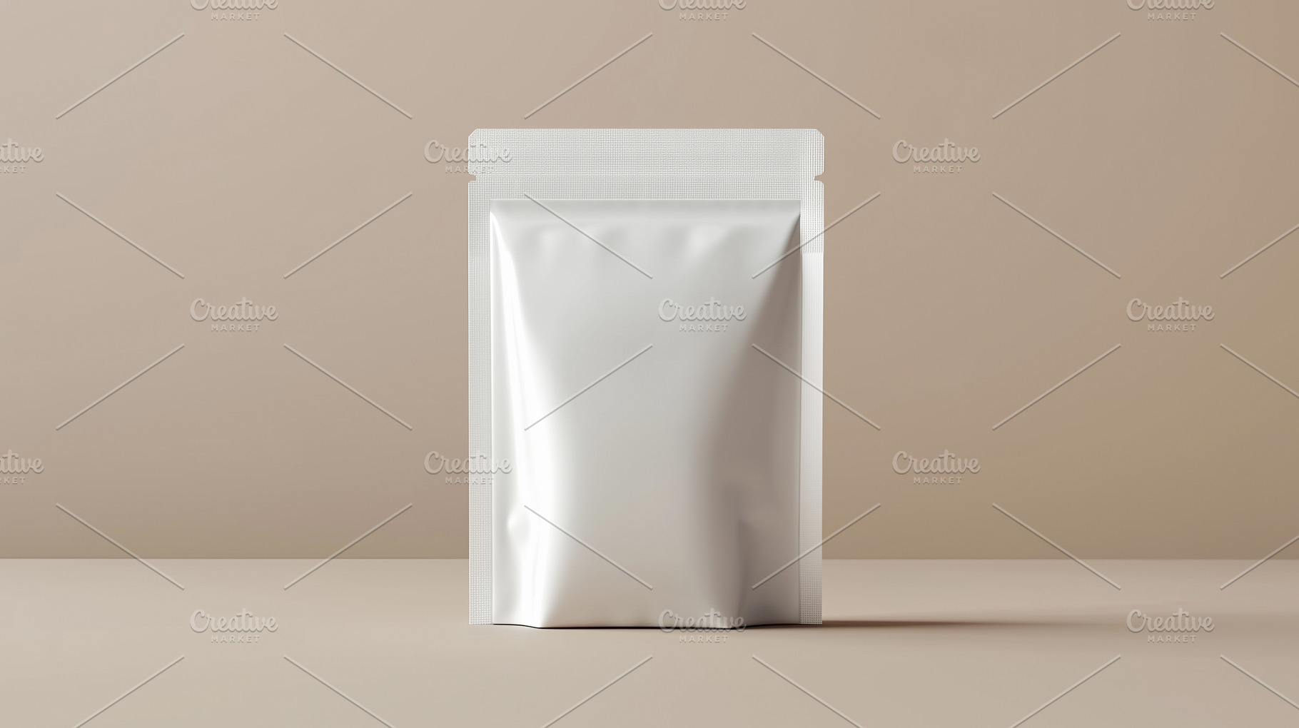 Plastic blank food package on beige, a Food & Drink Photo by MistyDay