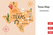 Cute Texas Map, an Illustration by Milota (Thumbnail 1 of 3)