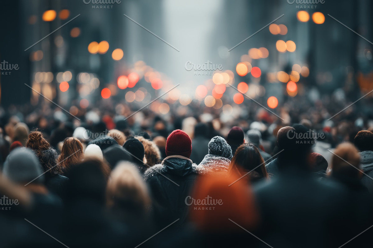 A crowd of people walking on a busy street in an urban setting, a Person Photo by AS photostudio (Photo 2 of 2)