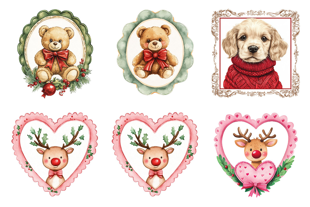Preppy Christmas Frame PNG, a Seasonal Illustration by Designking (Photo 2 of 4)