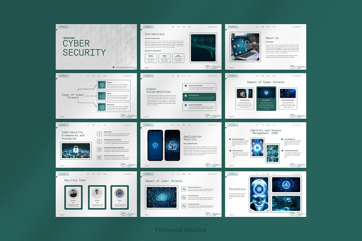 Cybersecurity Google Slides, a Presentation Template by FIBRINOSÄ (Photo 2 of 2)