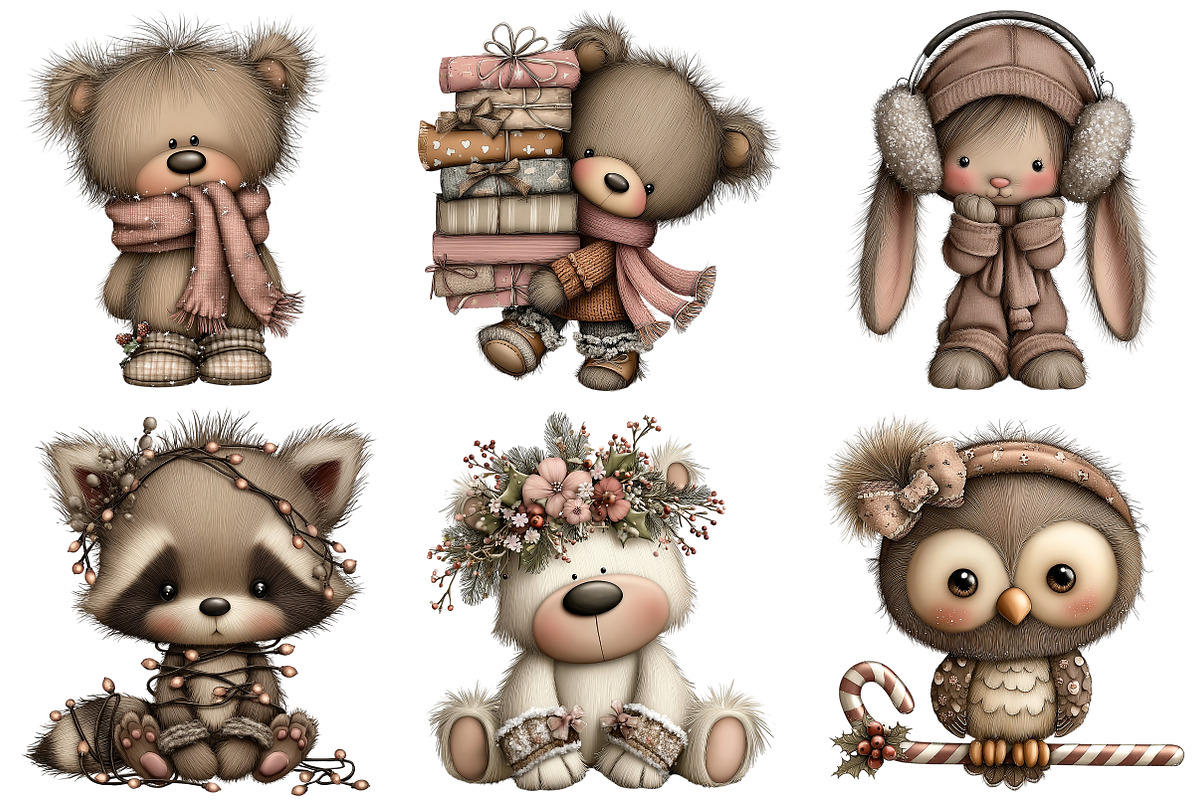 Cute Cartoon-Christmas Clipart Png, an Illustration by Craft Nest (Photo 11 of 11)