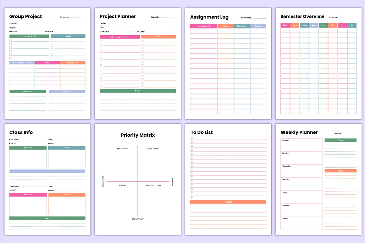 2026 Student Planner Canva Kdp, a Stationery Template by Mustafiz (Photo 4 of 6)