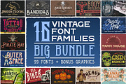 16 Font Families Bundle, a Font by VozzyStock (Thumbnail 1 of 17)