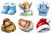 Baby’s 1st Christmas Clipart, an Illustration by Craft Nest (Thumbnail 5 of 6)