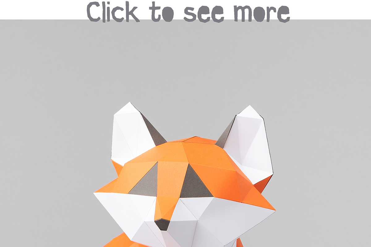 Baby Fox 3d papercraft template, a Stationery Template by Sofs designs (Photo 3 of 3)