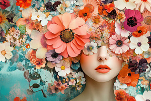 Abstract paper collage of a woman, a Photo by Pavel_design
