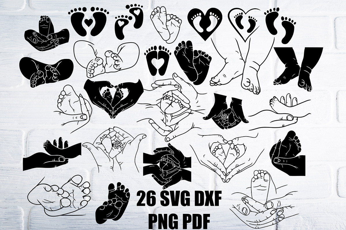 Baby feet svg, Baby Footprint SVG, a Person Illustration by Bila Vorona (Photo 1 of 4)