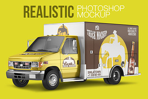 Realistic PSD Truck Mockup